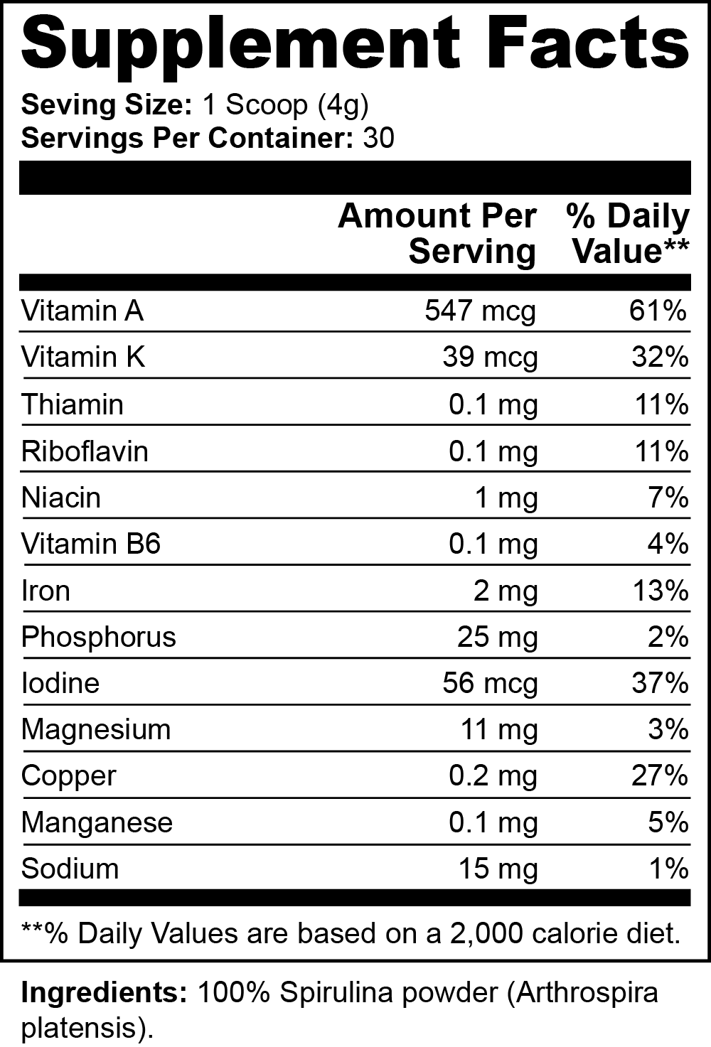 Organic Spirulina Powder