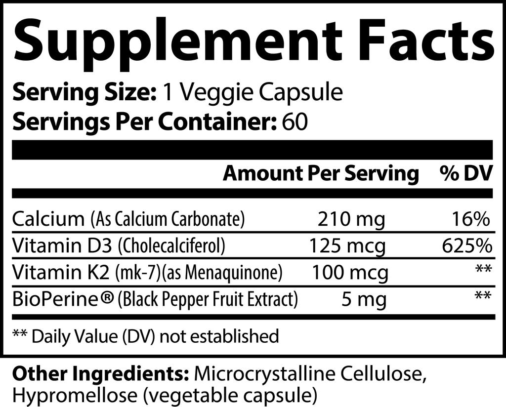 Bone, Heart & Immune Support D3 + K2