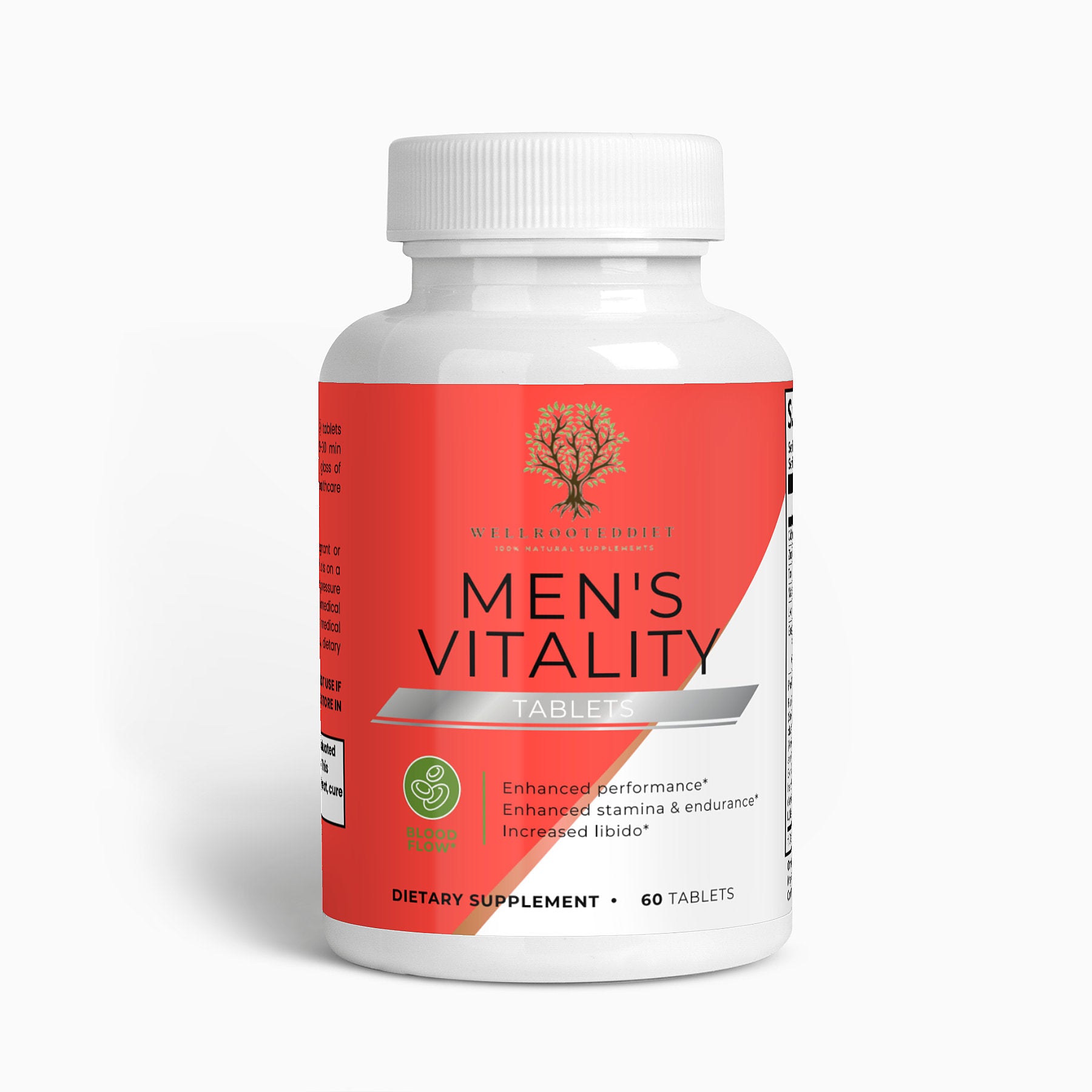 Men’s Performance & Vitality Formula supplement bottle for energy, strength, and daily performance support